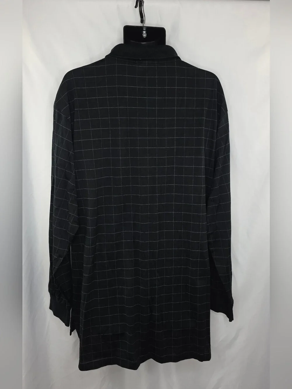 Polo Ralph Lauren Men's Black Windowpane Long-Sleeve Polo Large Tall CU-3708